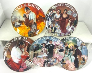 lot 141 image: Lot of 5 Gone with the Wind Collectors Musical Wind Up Plates Bradford Exchange