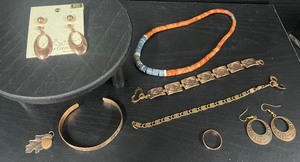 lot 148 image: Lot of Copper and Stone Jewelry