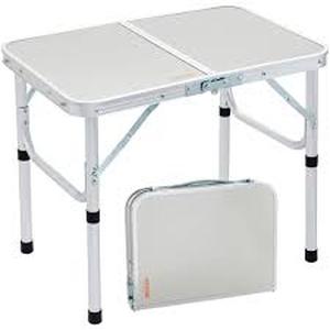 lot 17 image: VEVOR Folding Camping Table 24 in. x 16 in. Light-Weight Fold Up Table Adjustable Height Outdoor Portable Side Tables    Customer Returns See Pictures