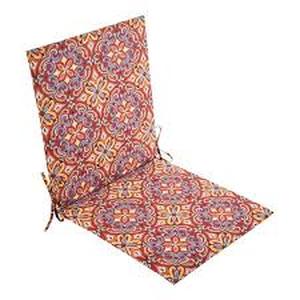 lot 23 image: 9 Pieces of StyleWell Universal 19.5 in. x 19.5 in. One Piece Outdoor Sling Chair Cushion in Crawford Medallion Customer Returns See Pictures