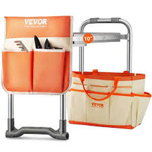 lot 26 image: VEVOR Folding Garden Kneeler and Seat, 330 lbs. Load Capacity, 10 in. EVA Wide Pad, Portable Garden Stool, Tool Bag  Customer Returns See Pictures