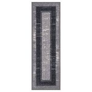 lot 35 image: Lot of  Ottomanson Ottohome Collection Non-Slip Rubberback Bordered Design 8.5 in. x 26 in. Indoor Stair Tread Covers, Set of 7, GrayBlack Customer Returns See Pictures