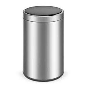 lot 51 image: Innovaze 3.2 Gal.12-Liter Fingerprint Free Stainless Steel Round Motion Sensing Touchless Bathroom and Office Trash Can Customer Returns See Pictures