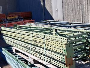 Lot of (7) Tear Drop Style Pallet Racking Uprights 2x12