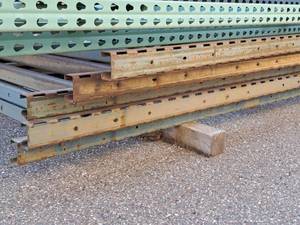 Lot of (5) Slotted Side Style Pallet Racking Uprights 42x14
