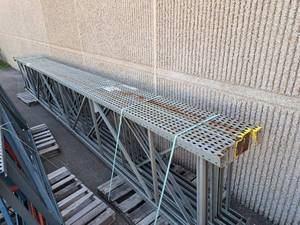 Lot of (7) Tear Drop Style Pallet Racking Uprights 42x24
