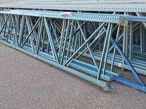 Lot of (h) Tear Drop Style Pallet Racking Uprights - 10x42 (x1), 16x42 (x2), 20x42 (x1) and 21-12x42 (x1)