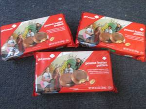 lot 555 image: 3- 6.5 oz Peanut Butter Patties...