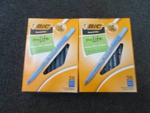 lot 65 image: 2- 36 pks Bic Round Stic Pens...
