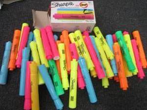 lot 72 image: Large Lot Sharpies Highlighters...