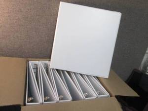 lot 110 image: 12- 1 inch 3 Ring Whie Binders...