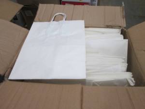 lot 136 image: Case of Small White Shopping Bags...