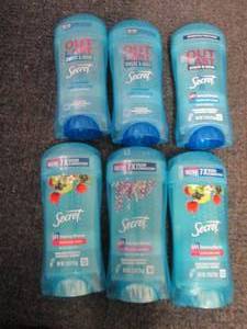 lot 203 image: 6- Secret Antiperspirant...
