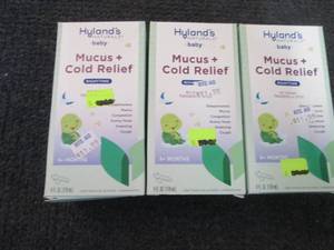 lot 224 image: 3 Hylands Baby Mucus & Cold Relief...