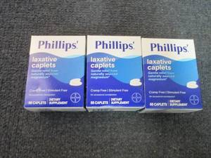 lot 226 image: 3- 55 ct Phillips Laxative Caps...
