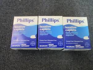 lot 227 image: 3- 55 ct Phillips Laxative Caps...