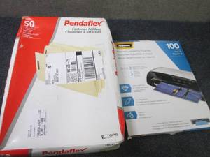 lot 293 image: Fastener Folders, Laminating Pouche...