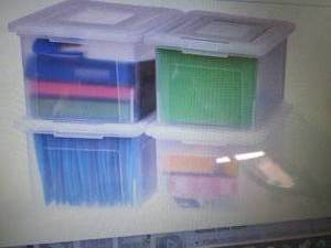 lot 320 image: IRIS USA Plastic File Box Organizer...
