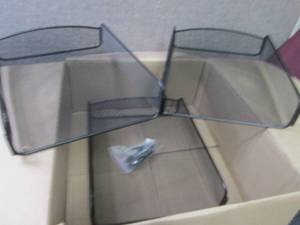lot 329 image: 3 Black Metal Mesh Drawers...