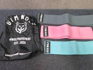 lot 394 image: Set of 3 Gym Wolf Fabric Resistance...