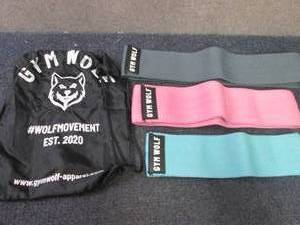 lot 395 image: Set of 3 Gym Wolf Fabric Resistance...