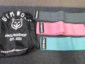 lot 396 image: Set of 3 Gym Wolf Fabric Resistance...