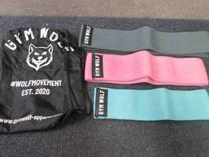 lot 397 image: Set of 3 Gym Wolf Fabric Resistance...