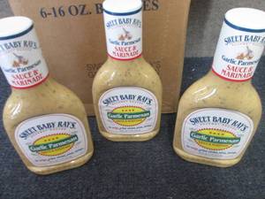 lot 438 image: 3- 16 oz Sweet Baby Rays Garlic Pa...