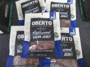 lot 465 image: 5- 2.25 oz Oberto Applewood Bacon J...