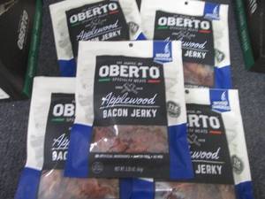 lot 470 image: 5- 2.25 oz Oberto Applewood Bacon J...