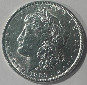 lot 2 image: 1886 Morgan Silver Dollar (high grade)