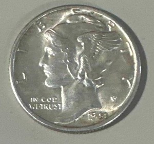 lot 3 image: 1944 Mercury Dime (high grade)