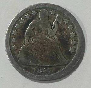 lot 17 image: 1857 Seated Liberty Dime
