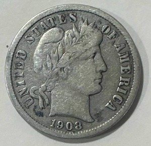 lot 19 image: 1903-D Barber Dime