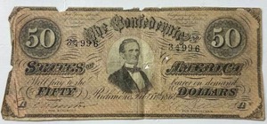lot 24 image: 1864 $50 Bill