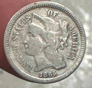 lot 30 image: 1865 Three Cent Nickel