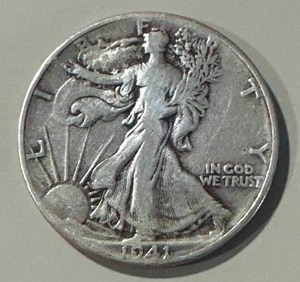 lot 31 image: 1941 Walking Liberty Half Dollar