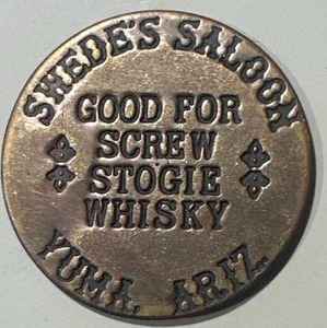 lot 37 image: Swedes Saloon Brass Brothel Token