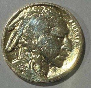 lot 44 image: 24kt Gold Plated Buffalo Nickel