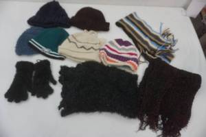 lot 28 image: Winter hats and scarves