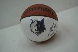 lot 56 image: Signed Timberwolves mini basketball