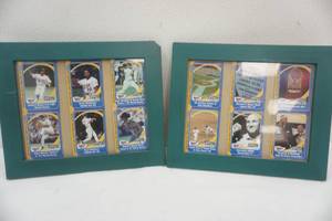 lot 102 image: Mn Twins trading cards, framed