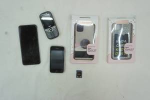 lot 130 image: iPhone cases 6.5 and used phones