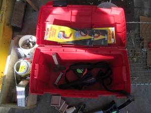 Plastic toolbox and wood organizer ...