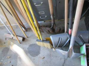 Scoop and snow Shovels, axe, axe he...