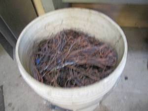 5-gallon bucket of misc scrap coppe...