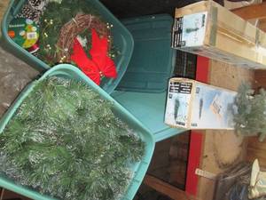 3 & 4 ft artificial pine trees plus...