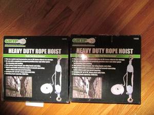 (2) heavy duty rope hoists...
