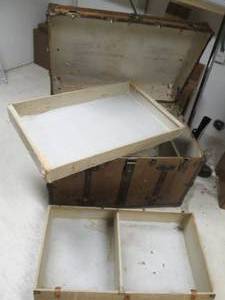WWII era wood and Metal covered sto...