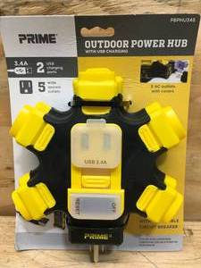 lot 56 image: Prime Outdoor Power Hub with USB Charging (Model PBP-HU345)